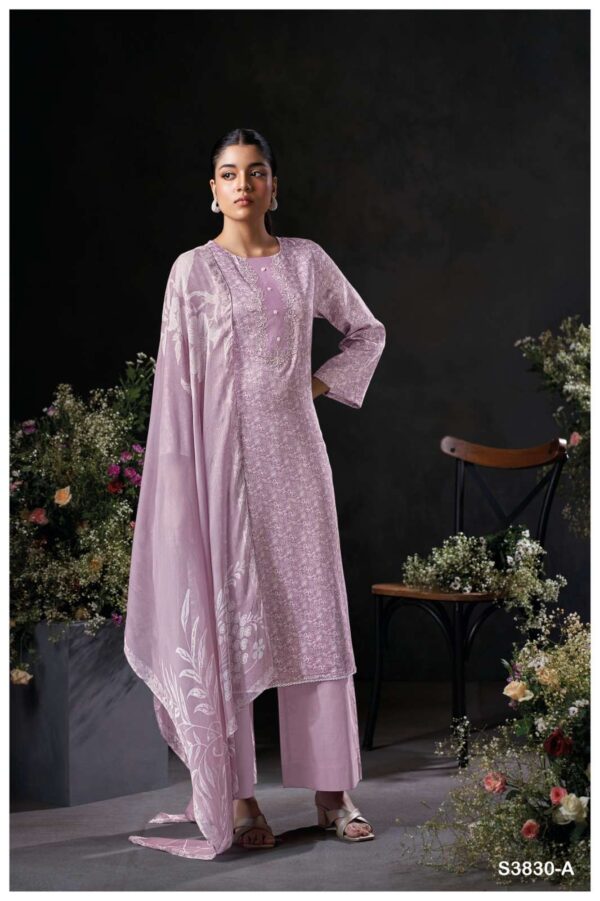 My Fashion Road Ganga Fashion Kaelani Printed Fancy Cotton Satin Suit | S3830-A