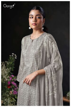 My Fashion Road Ganga Fashion Kaelani Printed Fancy Cotton Satin Suit | S3830-B