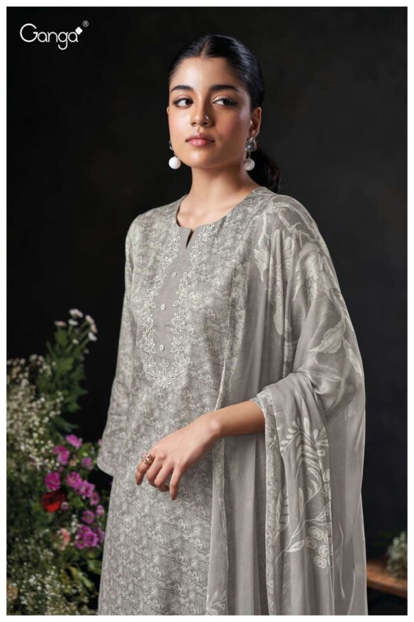 My Fashion Road Ganga Fashion Kaelani Printed Fancy Cotton Satin Suit | S3830-B