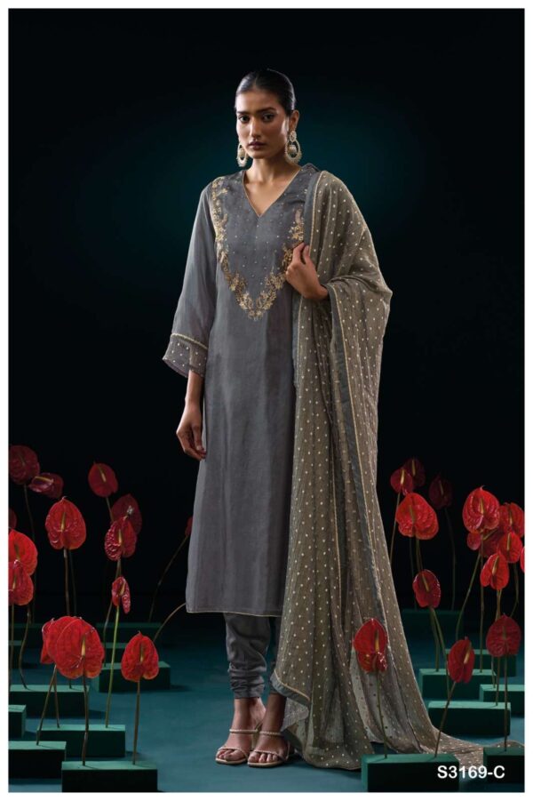 My Fashion Road Ganga Fashion Lillias Partywear Style Designer Silk Suit | S3169 – C