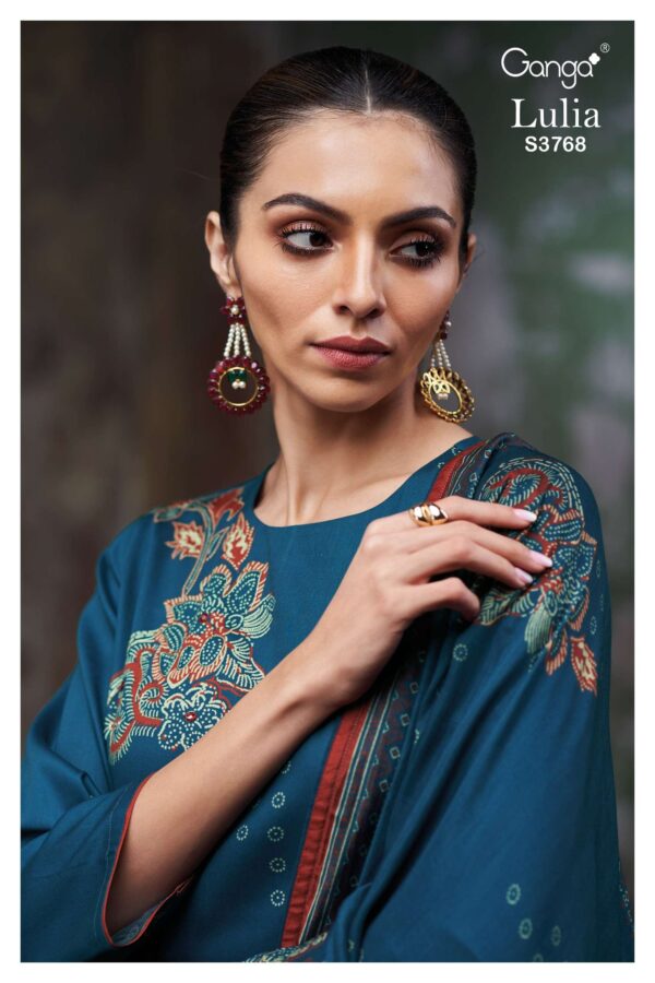 My Fashion Road Ganga Fashion Lulia Fancy Cotton Satin Ladies Dress | S3768 – D