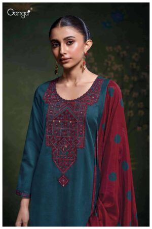 My Fashion Road Ganga Fashion Meadow Fancy Cotton Satin Salwar Suit | S3764-B