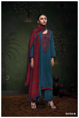 My Fashion Road Ganga Fashion Meadow Fancy Cotton Satin Salwar Suit | S3764-B