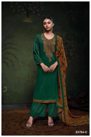 My Fashion Road Ganga Fashion Meadow Fancy Cotton Satin Salwar Suit | S3764-C