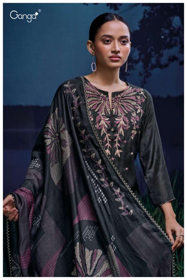 My Fashion Road Ganga Fashion Milena Pure Bemberg Silk Premium Designs Suit | S3056-D