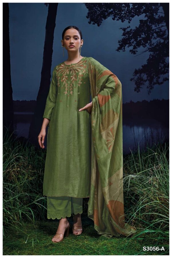 My Fashion Road Ganga Fashion Milena Pure Bemberg Silk Premium Designs Suit | S3056-A