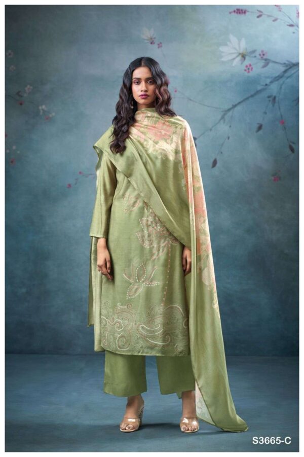 My Fashion Road Ganga Fashion Qirat Fancy Silk Latest Suit | S3665 – C