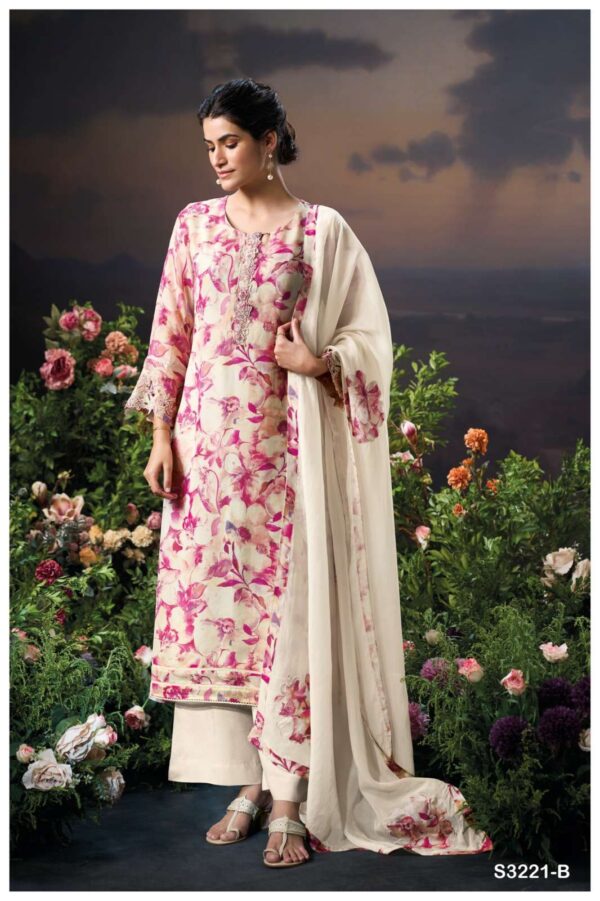 My Fashion Road Ganga Fashion Saiya Pure Organza Silk Premium Designs Suit | S3221-B