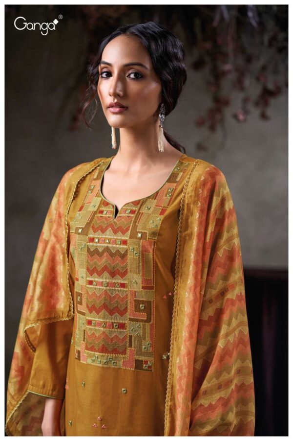 My Fashion Road Ganga Fashion Tazlin Premium Cotton Satin Fancy Suit | S3851-B