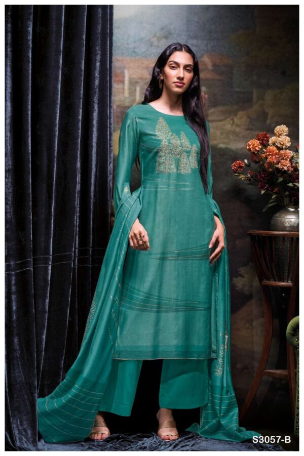 My Fashion Road Ganga Fashion Tevy Latest Designs Bemberg Silk Suit | S3057-B