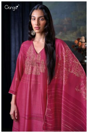My Fashion Road Ganga Fashion Tevy Latest Designs Bemberg Silk Suit | S3057-D