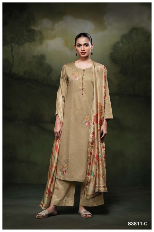 My Fashion Road Ganga Fashion Yennoha Fancy Cotton Satin Salwar Suit | S3811-C