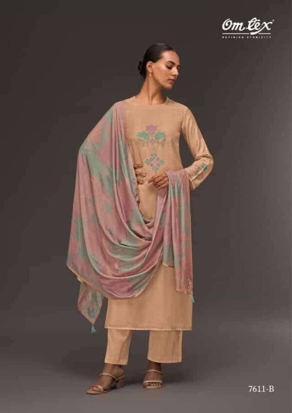 My Fashion Road Omtex Chic Vibe Digital Printed Fancy Satin Ladies Suit | 7611 – B