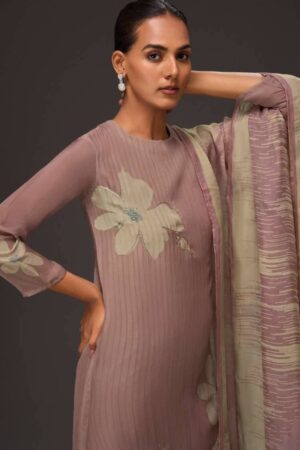 My Fashion Road Omtex Color Canvas Digital Printed Fancy Organza Suit | 7641 – C