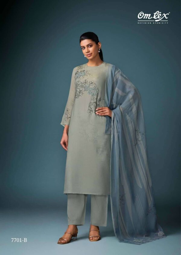 My Fashion Road Omtex High End Fancy Silk Digital Print Latest Suit | 7701 – B