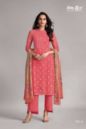 My Fashion Road Omtex Neelpari Fancy Organza Jacquard Suit | 7621 – A