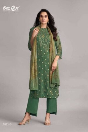 My Fashion Road Omtex Neelpari Fancy Organza Jacquard Suit | 7621 – B