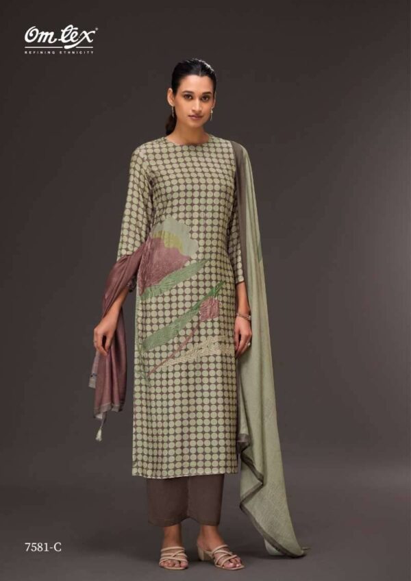 My Fashion Road Omtex Stitch Soul Digital Printed Fancy Silk Ladies Suit | 7581 – C