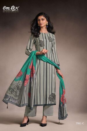 My Fashion Road Omtex Zarvika Digital Printed Fancy Silk Suit | 7981-C