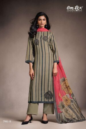 My Fashion Road Omtex Zarvika Digital Printed Fancy Silk Suit | 7981-B