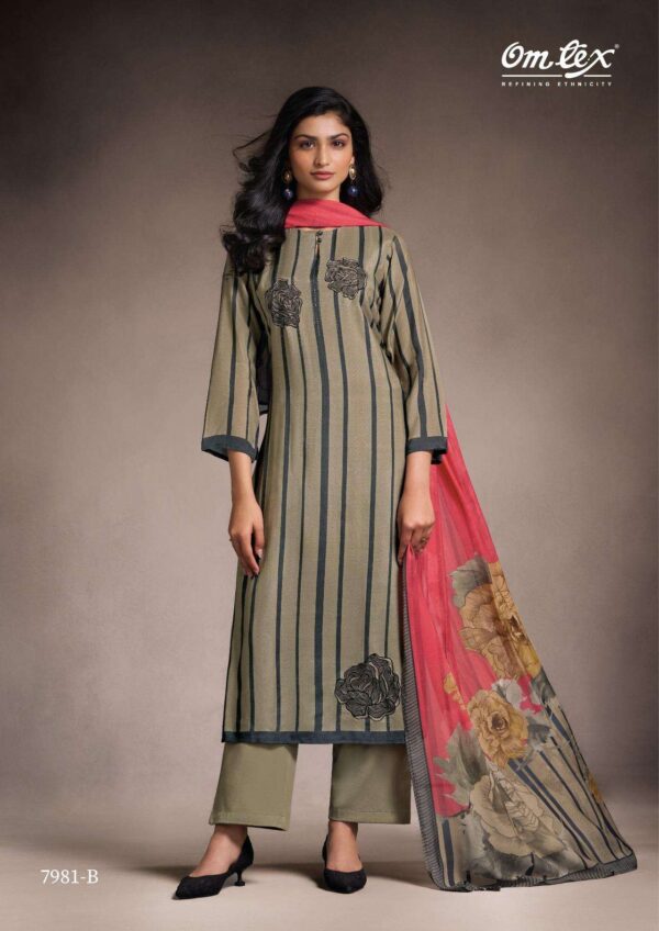 My Fashion Road Omtex Zarvika Digital Printed Fancy Silk Suit | 7981-B