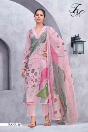 My Fashion Road T And M Designer Raha Fancy Work Pure Cotton Ladies Suit | 467