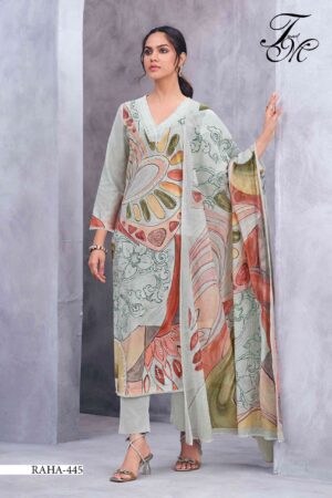 My Fashion Road T And M Designer Raha Fancy Work Pure Cotton Ladies Suit | 445