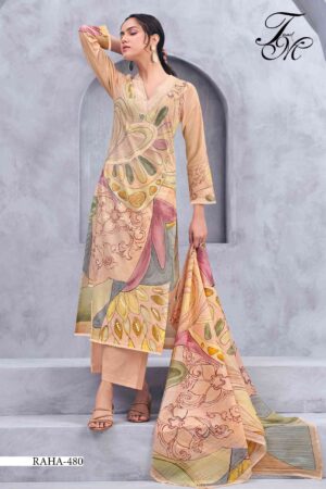 My Fashion Road T And M Designer Raha Fancy Work Pure Cotton Ladies Suit | 480