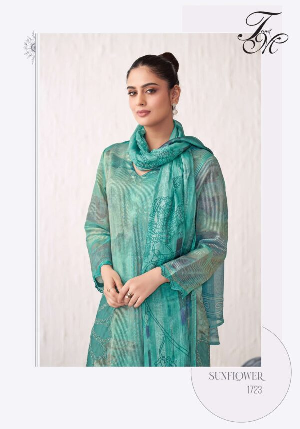 My Fashion Road T And M Designer Sunflower Pure Silk Exclusive Wear Suit | 1723
