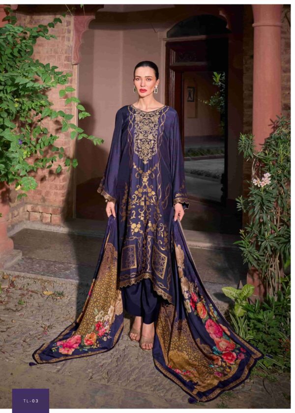 My Fashion Road Varsha Thread Line Designer Russian Silk Suit | TL – 03