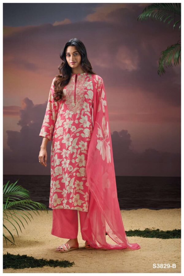 My Fashion Road Ganga Fashion Aleira Pure Wool Pashmina Winter Wear Suit | C3829-B