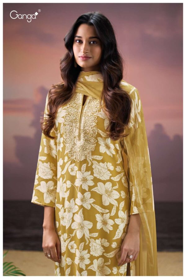 My Fashion Road Ganga Fashion Aleira Pure Wool Pashmina Winter Wear Suit | C3829-C