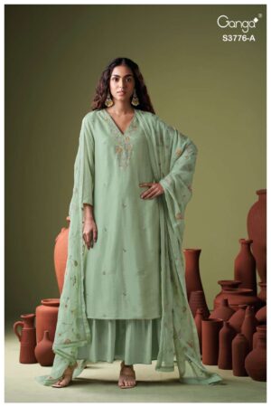 My Fashion Road Ganga Fashion Ayomi Pure Bemberg Silk Exclusive Ladies Suit | S3776-A