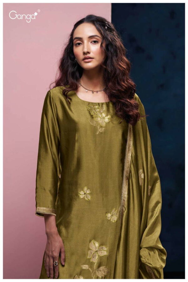 My Fashion Road Ganga Fashion Briora Fancy Viscose Silk Designer Suit | S3986 – B