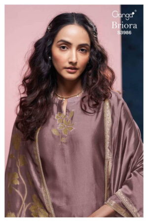 My Fashion Road Ganga Fashion Briora Fancy Viscose Silk Designer Suit | S3986 – C