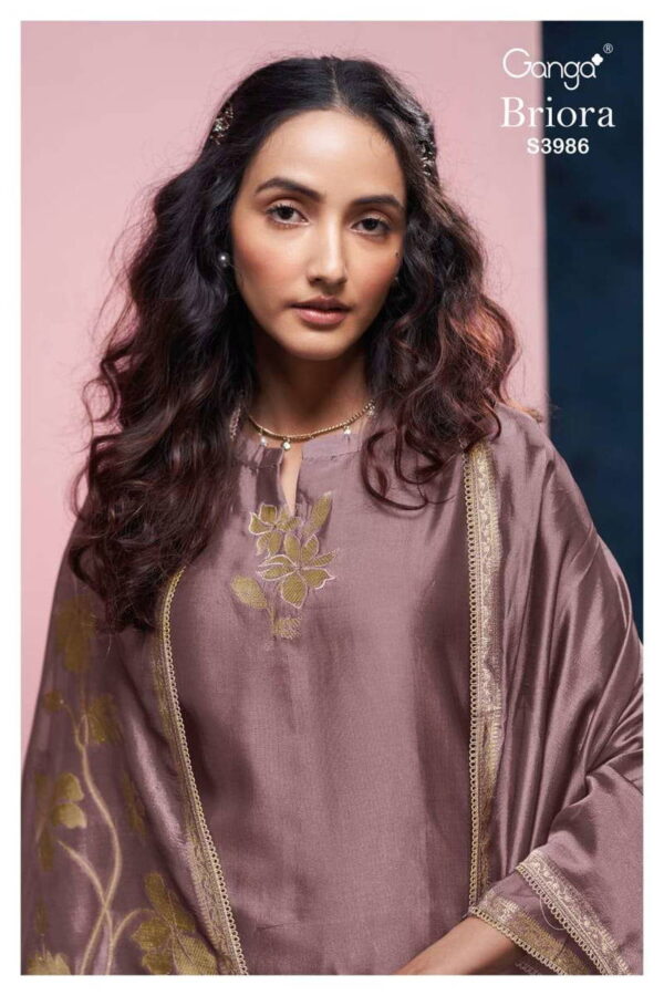 My Fashion Road Ganga Fashion Briora Fancy Viscose Silk Designer Suit | S3986 – C