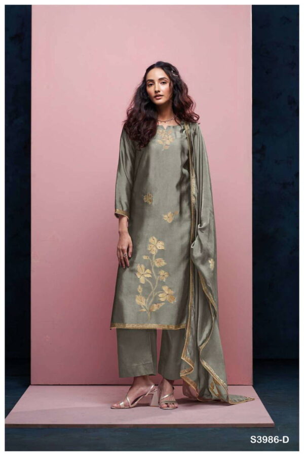 My Fashion Road Ganga Fashion Briora Fancy Viscose Silk Designer Suit | S3986 – D