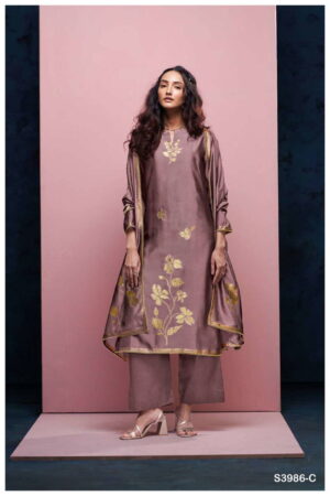 My Fashion Road Ganga Fashion Briora Fancy Viscose Silk Designer Suit | S3986 – C