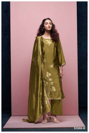 My Fashion Road Ganga Fashion Briora Fancy Viscose Silk Designer Suit | S3986 – B