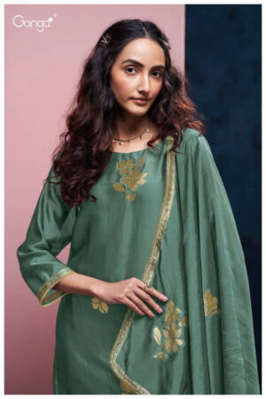 My Fashion Road Ganga Fashion Briora Fancy Viscose Silk Designer Suit | S3986 – A