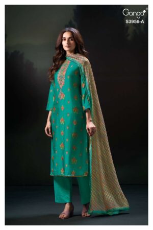 My Fashion Road Ganga Fashion Bythea Exclusive Fancy Russian Silk Suit | S3956-A