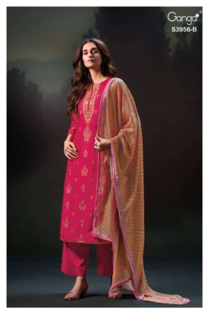 My Fashion Road Ganga Fashion Bythea Exclusive Fancy Russian Silk Suit | S3956-B