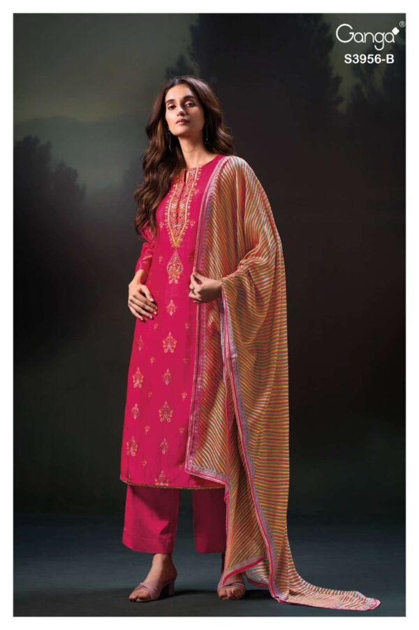 My Fashion Road Ganga Fashion Bythea Exclusive Fancy Russian Silk Suit | S3956-B