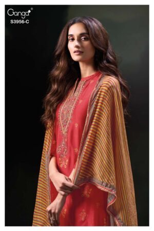 My Fashion Road Ganga Fashion Bythea Exclusive Fancy Russian Silk Suit | S3956-C