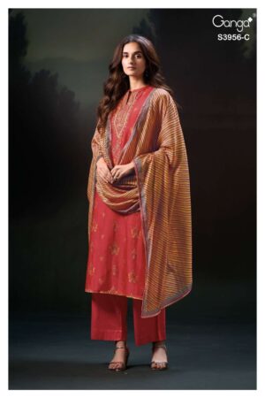 My Fashion Road Ganga Fashion Bythea Exclusive Fancy Russian Silk Suit | S3956-C