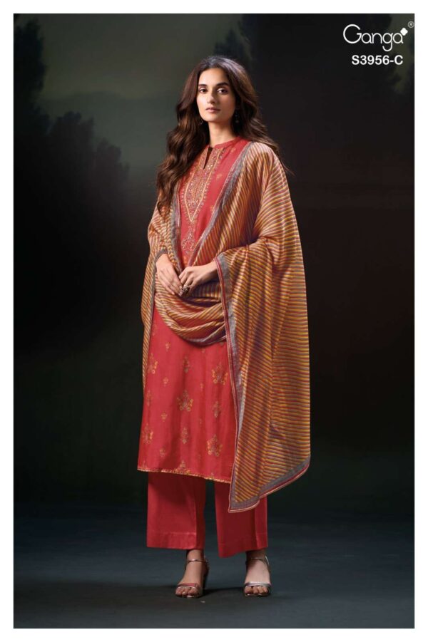My Fashion Road Ganga Fashion Bythea Exclusive Fancy Russian Silk Suit | S3956-C