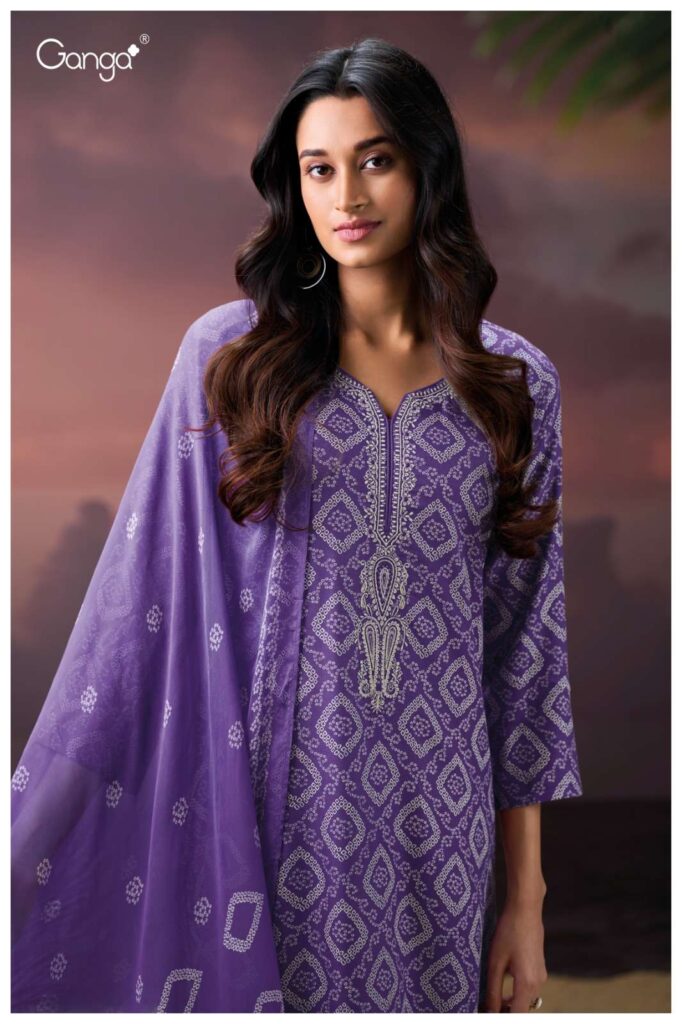 My Fashion Road Ganga Fashion Eirlys Pure Wool Pashmina Winter Suit | S3893-C
