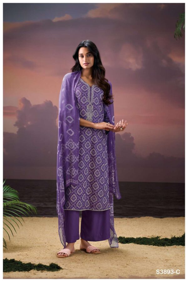 My Fashion Road Ganga Fashion Eirlys Pure Wool Pashmina Winter Suit | S3893-C