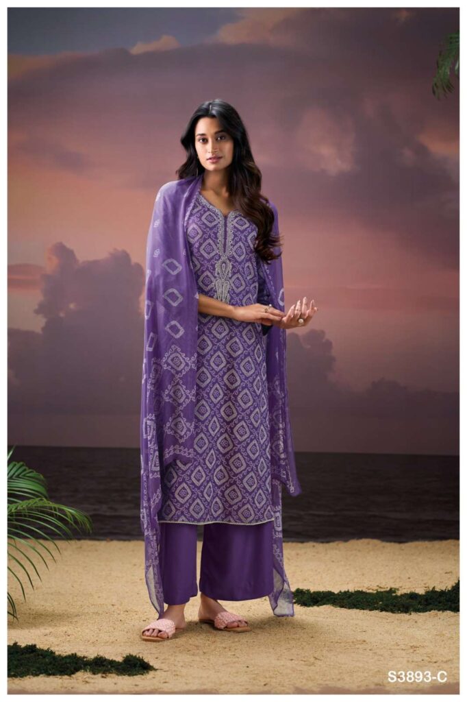 My Fashion Road Ganga Fashion Eirlys Pure Wool Pashmina Winter Suit | S3893-C