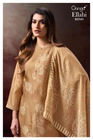 My Fashion Road Ganga Fashion Ellahi Fancy Bemberg Silk Dress | S3141-C